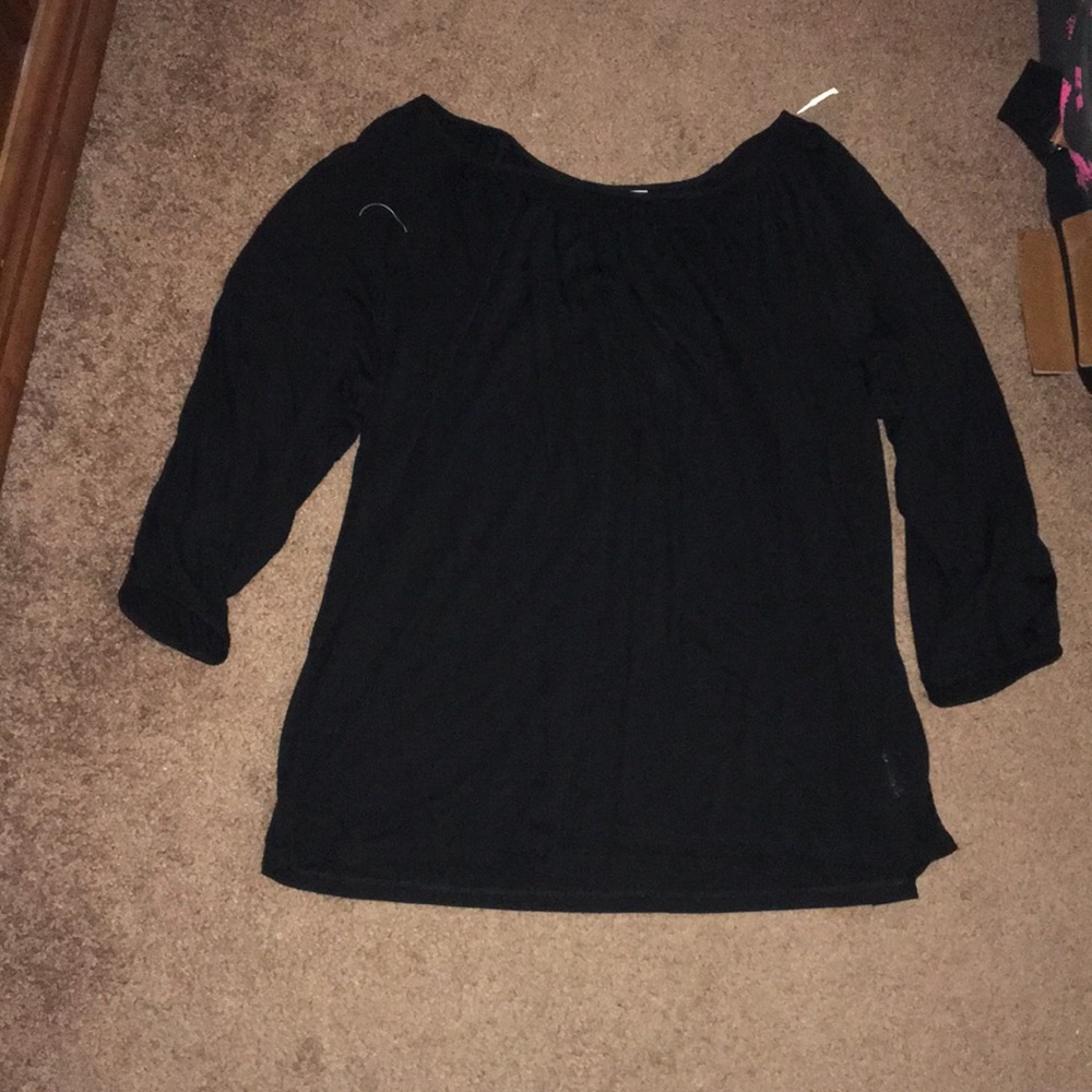 Black boho fit top